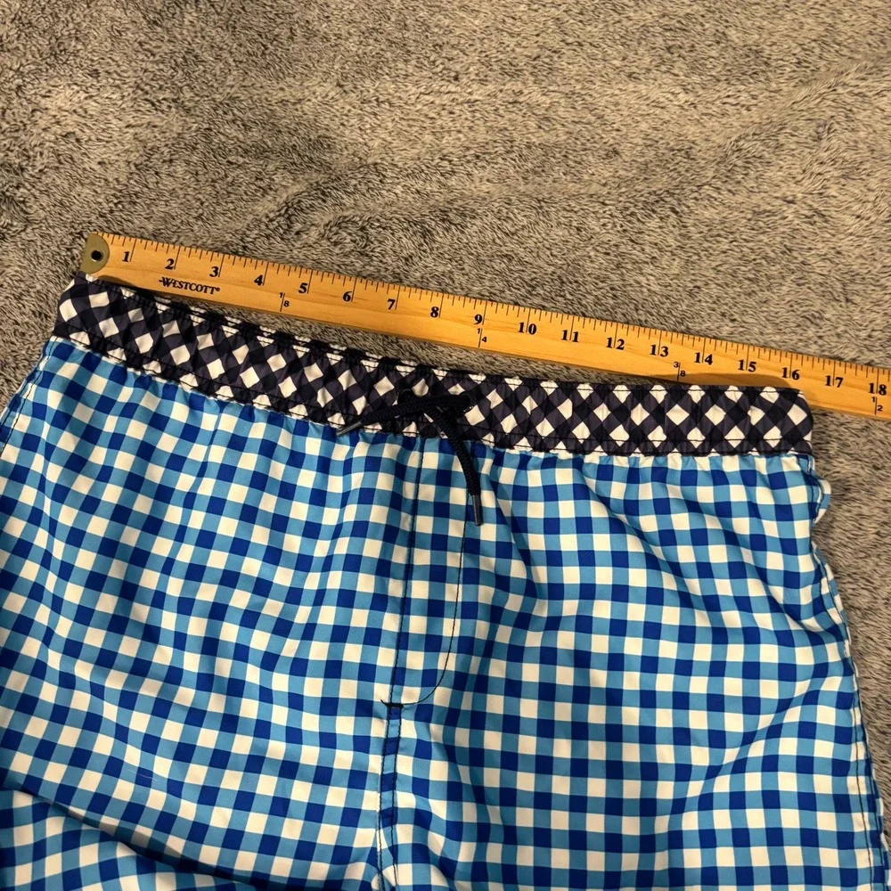 Draper James Lands End Mens Swim Trunks XXL Gingham Check Preppy Coastal 21250
